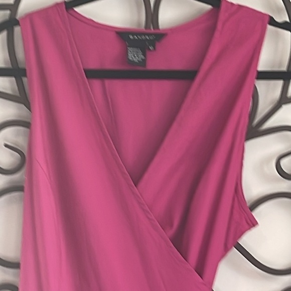 SANDRO POPLIN WRAP DRESS PINK SIZE 12 - Picture 3 of 10